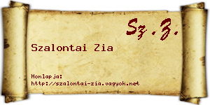 Szalontai Zia névjegykártya